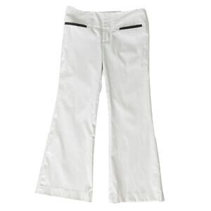 Alice + Olivia White Black Flare Dress Pants 8 Carrier Business Bridal Office